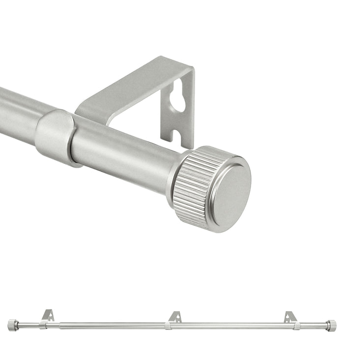 Urbanest 5/8" Diameter Adjustable Single Drapery Curtain Rod Set with Poignee Finials, 28"-48"/48"-84"/84"-120", Gun Metal, Pewter, Matte Gold