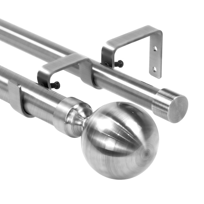 Urbanest Steel Ball Manhattan 1-inch 3-4 inch Double Drapery Curtain Window Rod Set