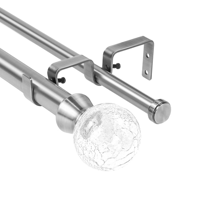 Urbanest Crackle Glass Manhattan 1-inch 5-8-inch Double Drapery Curtain Window Rod Set
