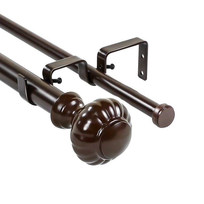Urbanest Door Knob Manhattan 1-inch 5-8 inch Double Drapery Curtain Window Rod Set