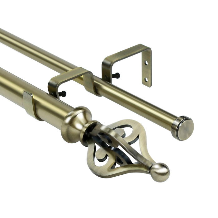 Urbanest Portia Manhattan 1-inch 5-8 inch Double Drapery Curtain Window Rod Set