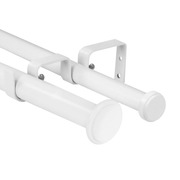 Urbanest Bouton Flat Button 1-inch 3-4 inch Double Drapery Curtain Window Rod Set
