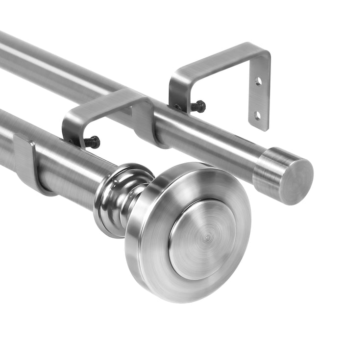 Urbanest Semplice Manhattan 1-inch 3-4 -inch Double Drapery Curtain Window Rod Set