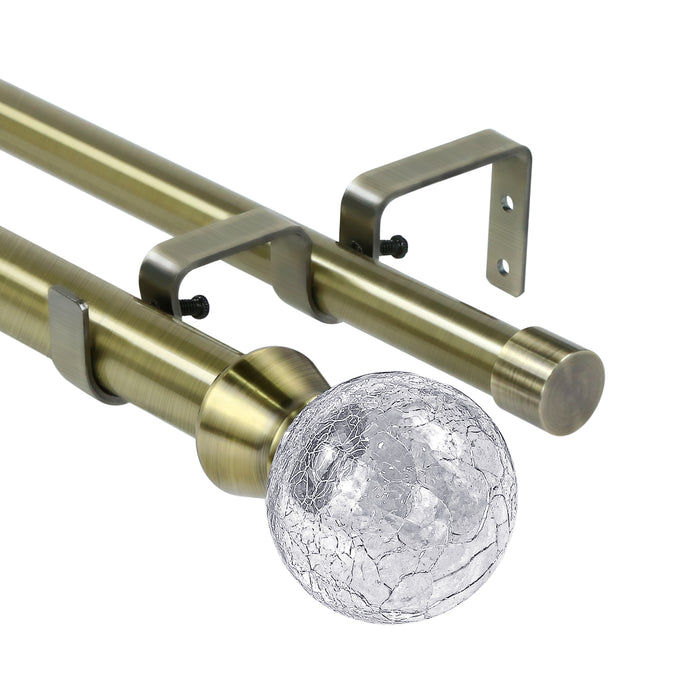 Urbanest Crackle Glass Manhattan 1-inch 3-4-inch Double Drapery Curtain Window Rod Set