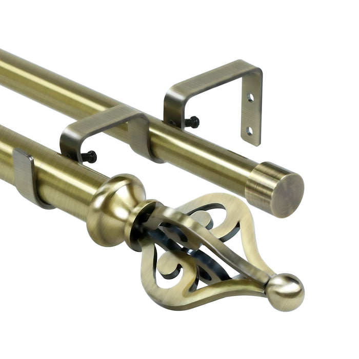 Urbanest Portia Manhattan 1-inch 3-4 inch Double Drapery Curtain Window Rod Set