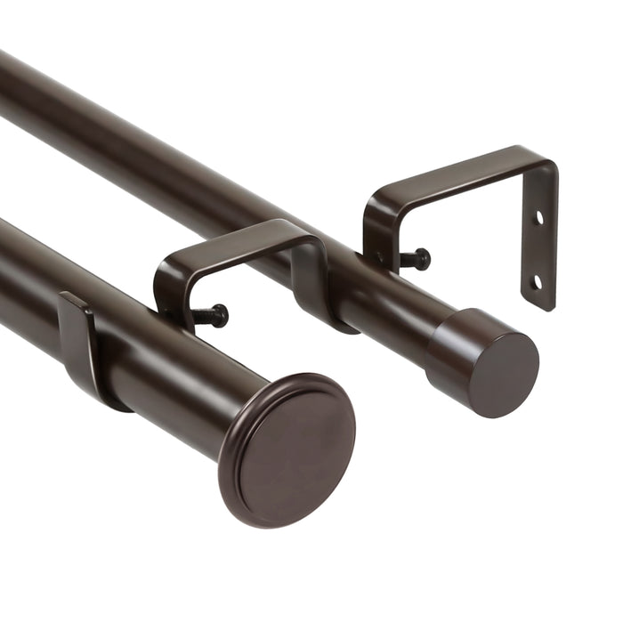 Urbanest Bouton Manhattan 1 inch 3-4 inch Double Drapery Curtain Window Rod Set