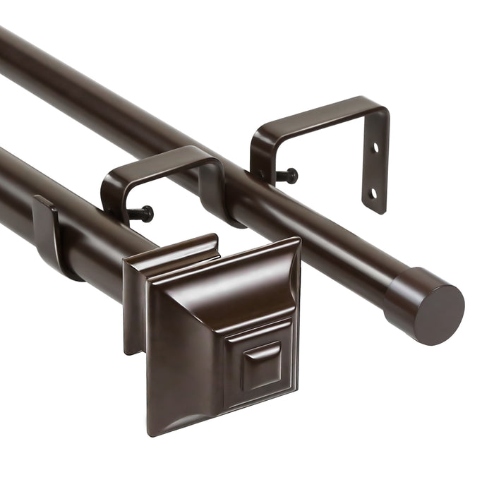 Urbanest Pila Manhattan 1-inch 3-4 inch Double Drapery Curtain Window Rod Set