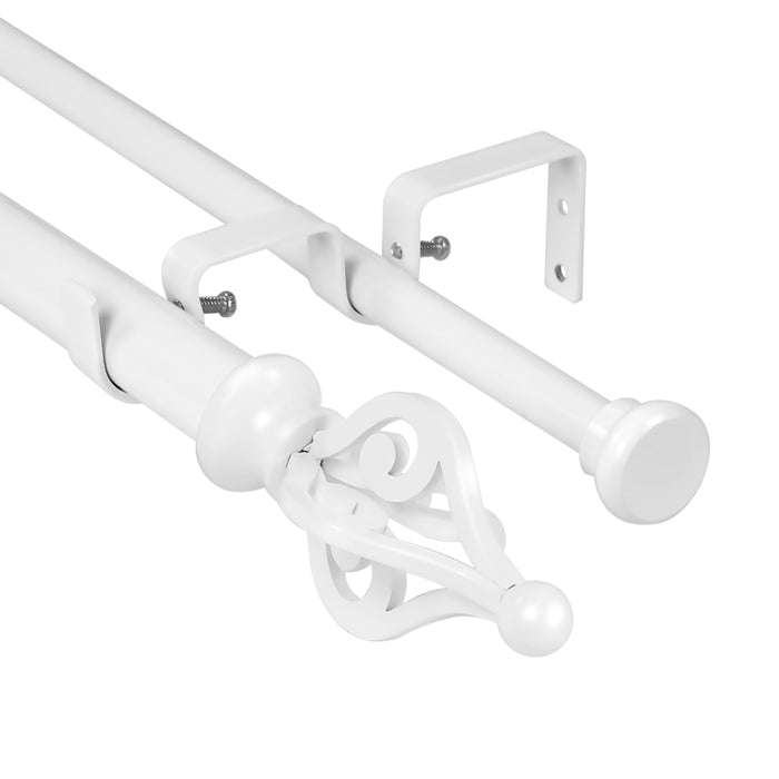 Urbanest Portia Flat Button 1-inch 5-8 inch Double Drapery Curtain Window Rod Set