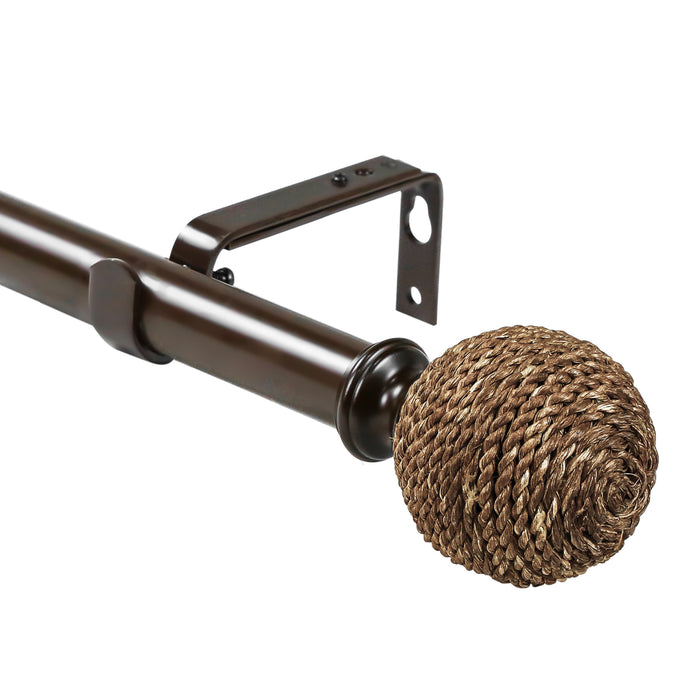Natural Jute Ball 1" Diameter Curtain Rod