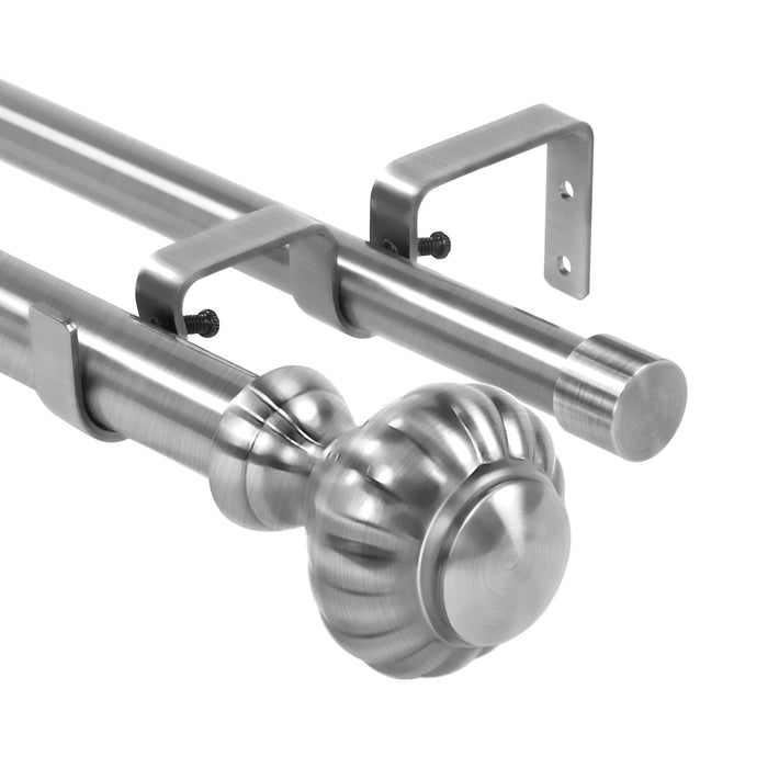 Urbanest Door Knob Manhattan 1-inch 3-4 inch Double Drapery Curtain Window Rod Set