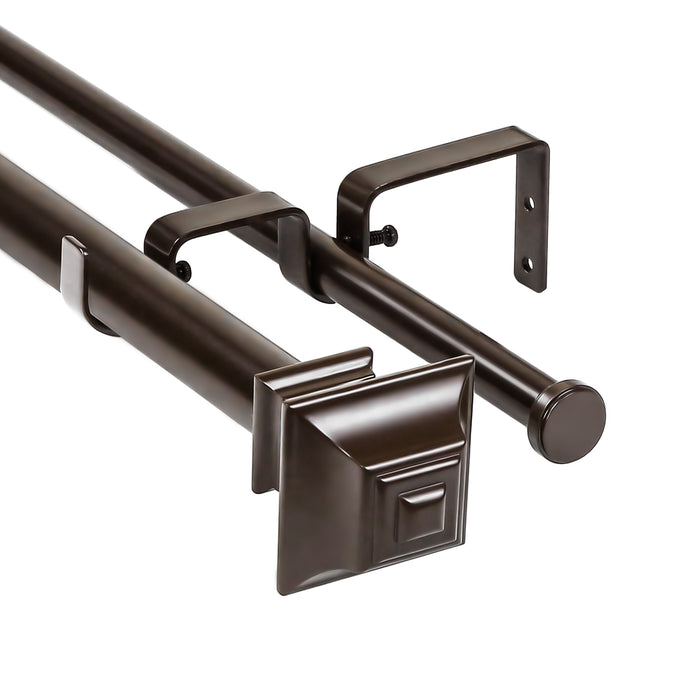 Urbanest Pila Manhattan 1-inch 5-8 inch Double Drapery Curtain Window Rod Set