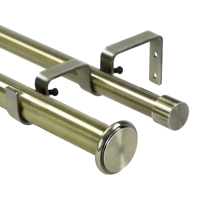 Urbanest Bouton Manhattan 1 inch 3-4 inch Double Drapery Curtain Window Rod Set