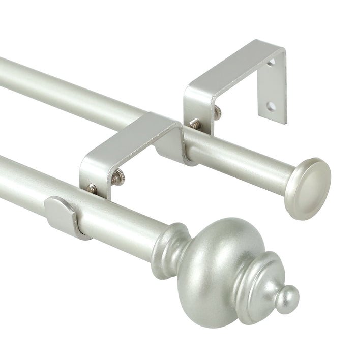 Urbanest Round Urn Adjustable Double Drapery Curtain Rod Set, 5-8"
