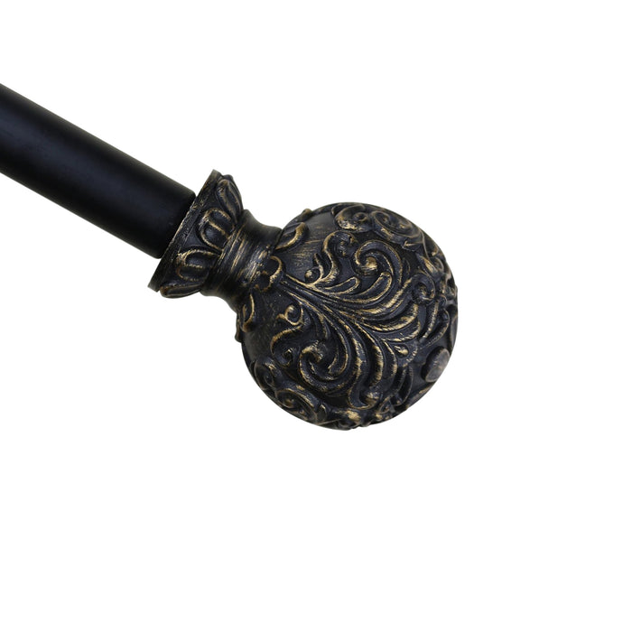 Urbanest 1-inch Diameter Scroll Ball Adjustable Single Drapery Curtain Rod