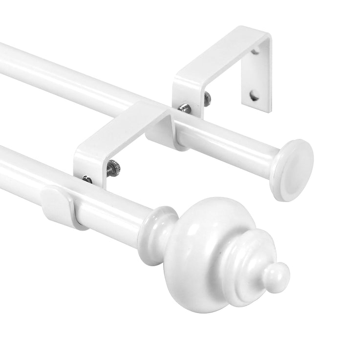 Urbanest Round Urn Adjustable Double Drapery Curtain Rod Set, 5-8"