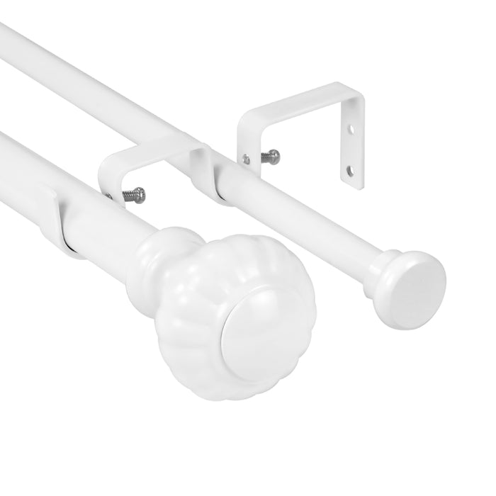 Urbanest Door Knob Flat Button 1-inch 5-8 inch Double Drapery Curtain Window Rod Set