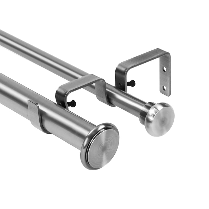 Urbanest Bouton Flat Button 1-inch 5-8 inch Double Drapery Curtain Window Rod Set