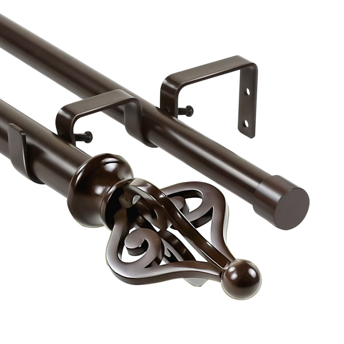 Urbanest Portia Manhattan 1-inch 3-4 inch Double Drapery Curtain Window Rod Set
