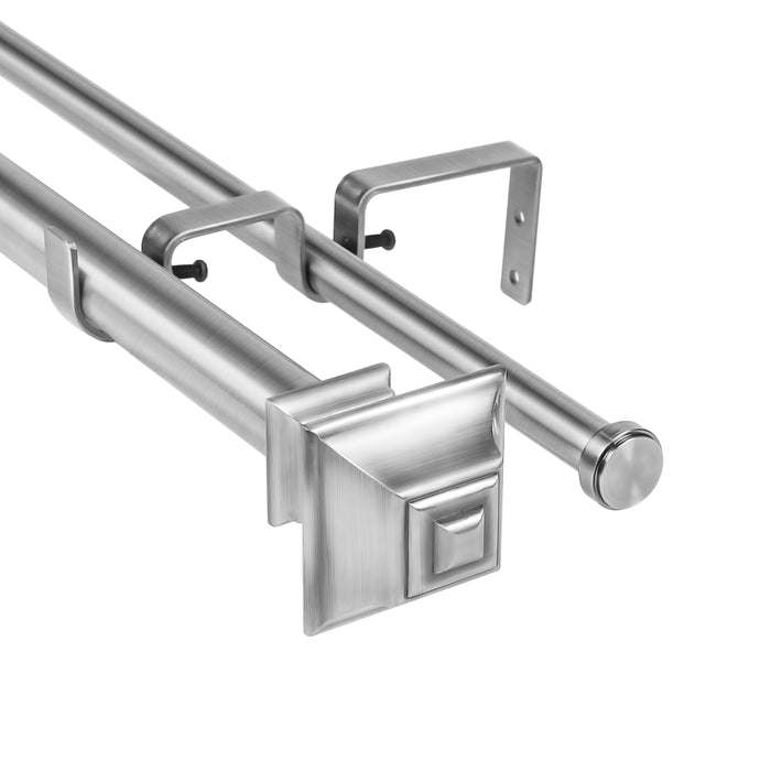 Urbanest Pila Manhattan 1-inch 5-8 inch Double Drapery Curtain Window Rod Set