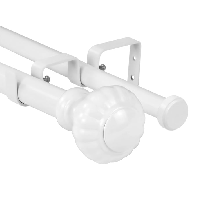 Urbanest Door Knob Flat Button 1" 3/4" Double Drapery Curtain Window Rod Set