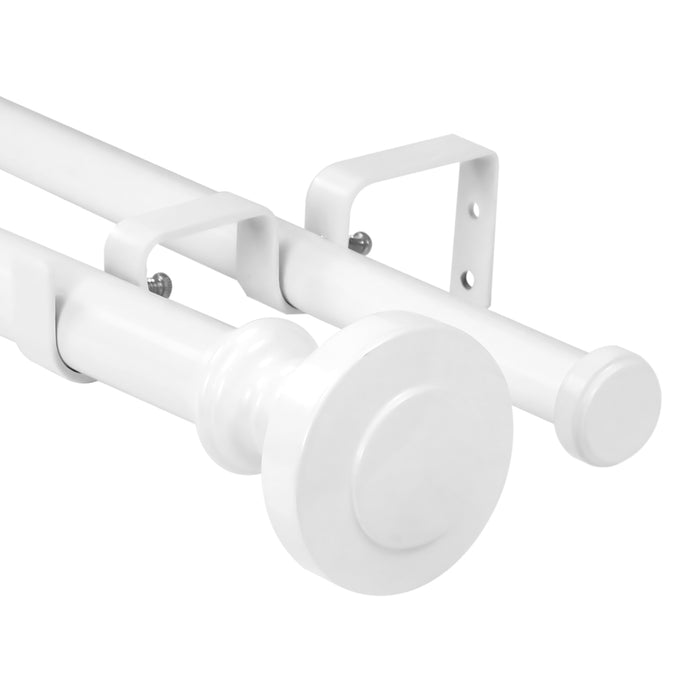Urbanest Semplice Flat Button 1" 3/4" Double Drapery Curtain Window Rod Set