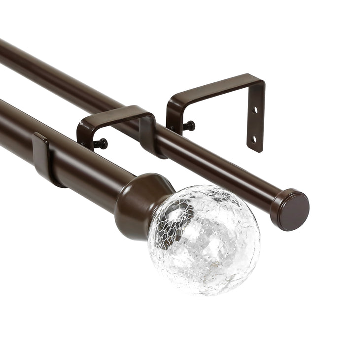 Urbanest Crackle Glass Manhattan 1-inch 5-8-inch Double Drapery Curtain Window Rod Set
