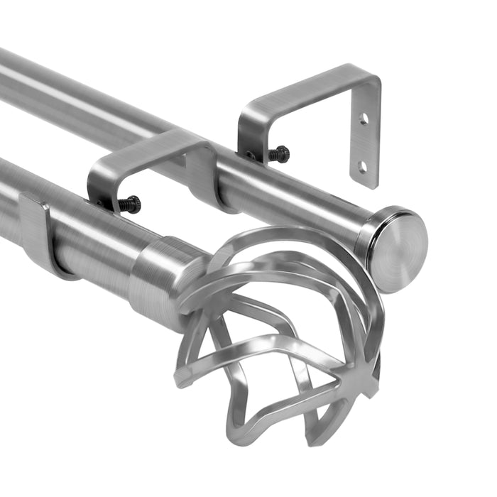 Urbanest Zeffoli Flat Button 1-inch 3-4 inch Double Drapery Curtain Window Rod Set