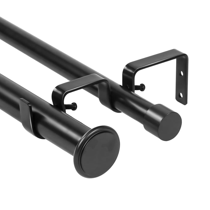 Urbanest Bouton Manhattan 1 inch 3-4 inch Double Drapery Curtain Window Rod Set