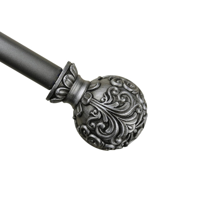 Urbanest 1-inch Diameter Scroll Ball Adjustable Single Drapery Curtain Rod