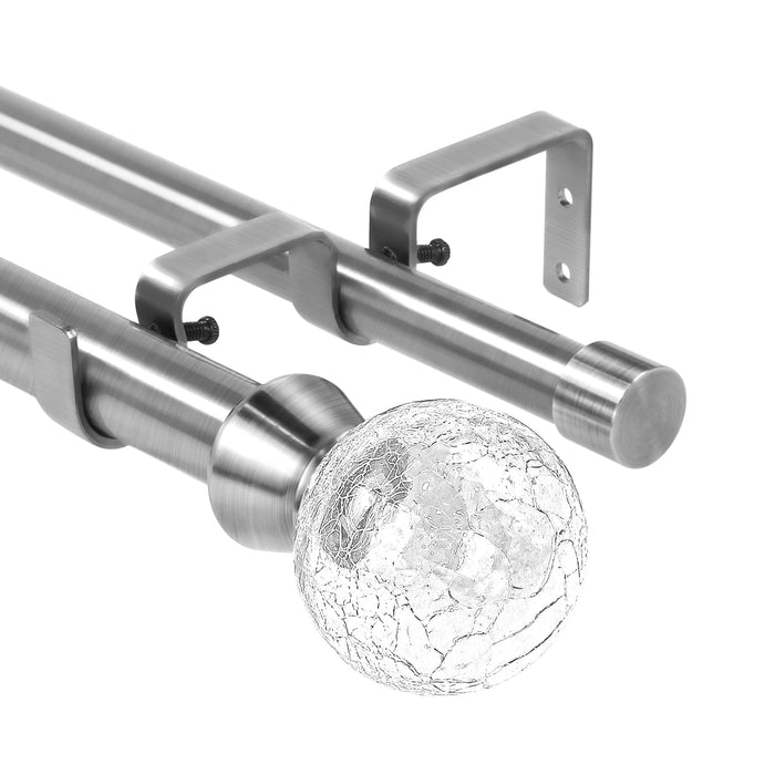 Urbanest Crackle Glass Manhattan 1-inch 3-4-inch Double Drapery Curtain Window Rod Set