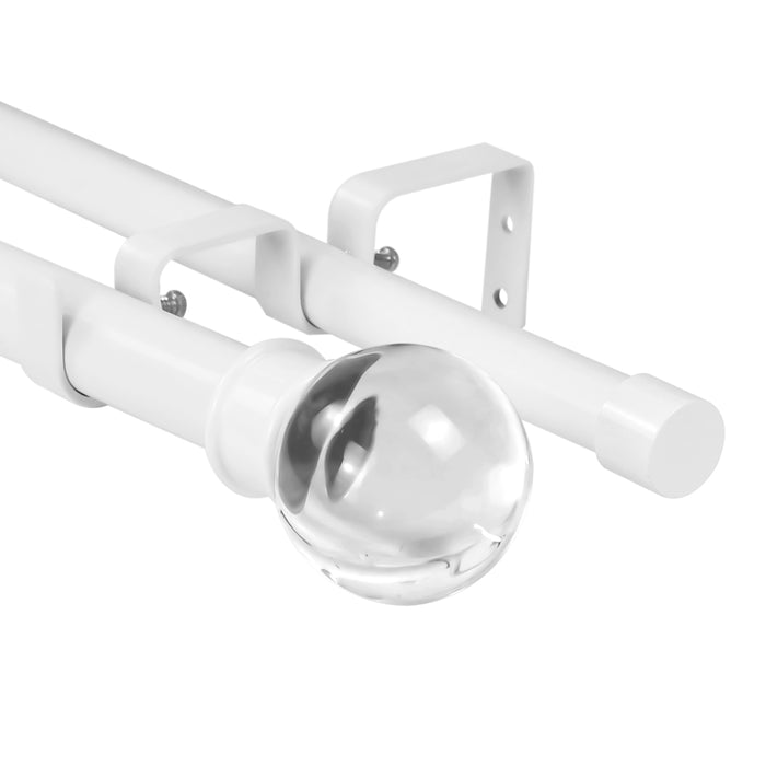 Urbanest Crystal Ball Manhattan 1-inch 3-4 inch Double Drapery Curtain Window Rod Set