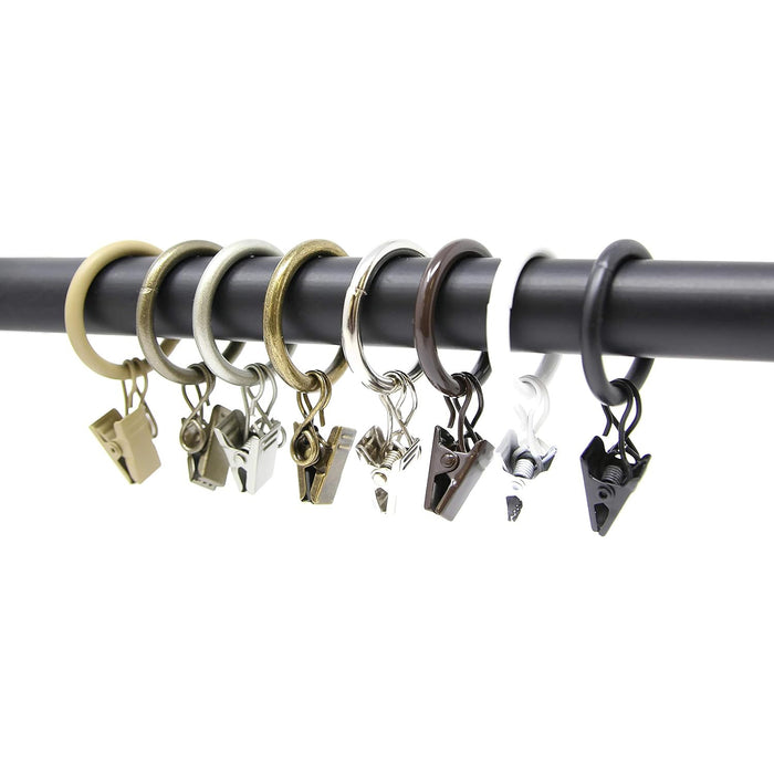 20PCS Solid Metal Window Drapery Curtain Panel Ring with Eyelet, 1" Inner Diameter, Fits Up to 3/4" Rod Multicolor