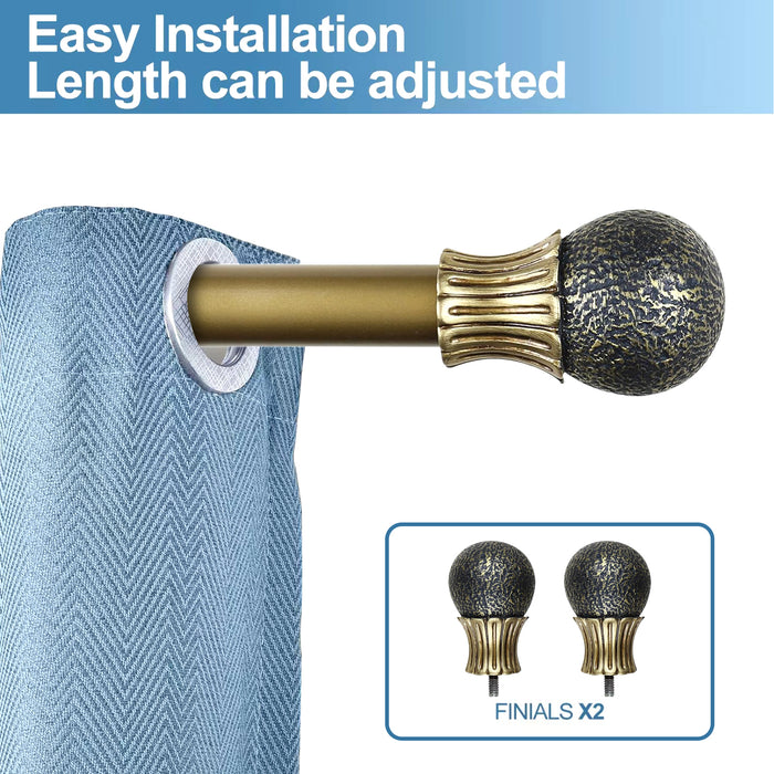 Urbanest 1-inch Dovato Adjustable Single Drapery Curtain Rod - 2 Finishes