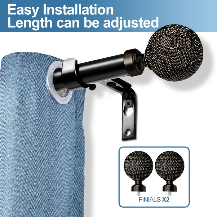 Urbanest 1-inch Diameter Giato Adjustable Single Drapery Curtain Rod