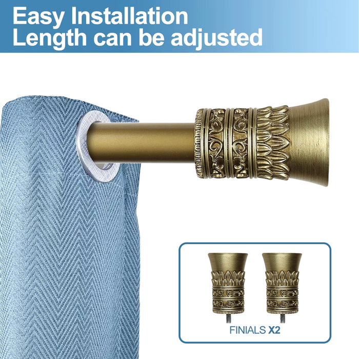 Urbanest 1-inch Diameter Tribale Adjustable Single Drapery Curtain Rod