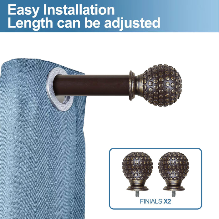 Urbanest 1-inch Diameter Tola Adjustable Single Drapery Curtain Rod