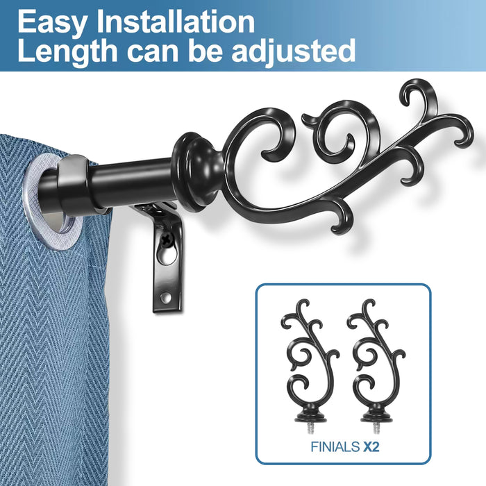 Urbanest 5-8-inch Diameter Julietta Adjustable Single Drapery Curtain Rod