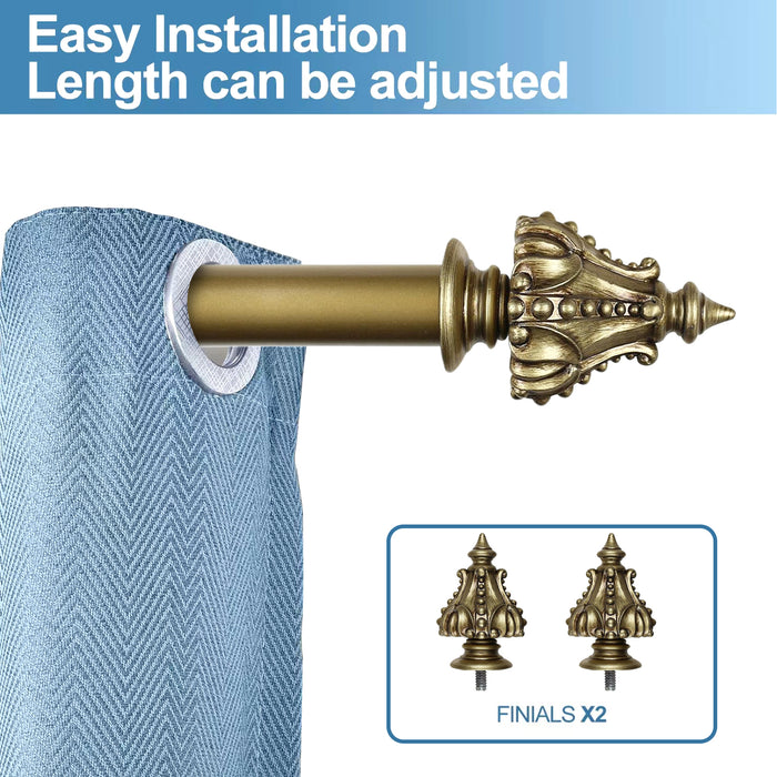 Urbanest 1-inch Diameter Regale Adjustable Single Drapery Curtain Rod