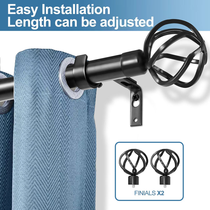 Urbanest 1-inch Diameter Zeffoli Adjustable Single Drapery Curtain Rod