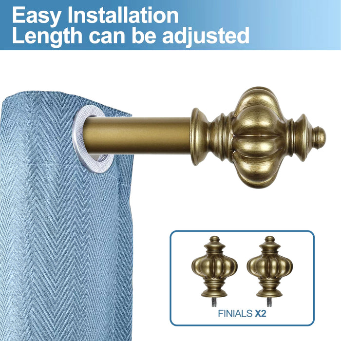 Urbanest 1-inch Regina Adjustable Single Drapery Curtain Rod - 6 Finishes