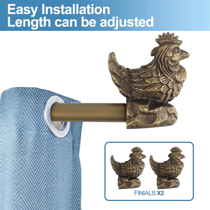 Urbanest 3-4-inch Rooster Adjustable Curtain Rod