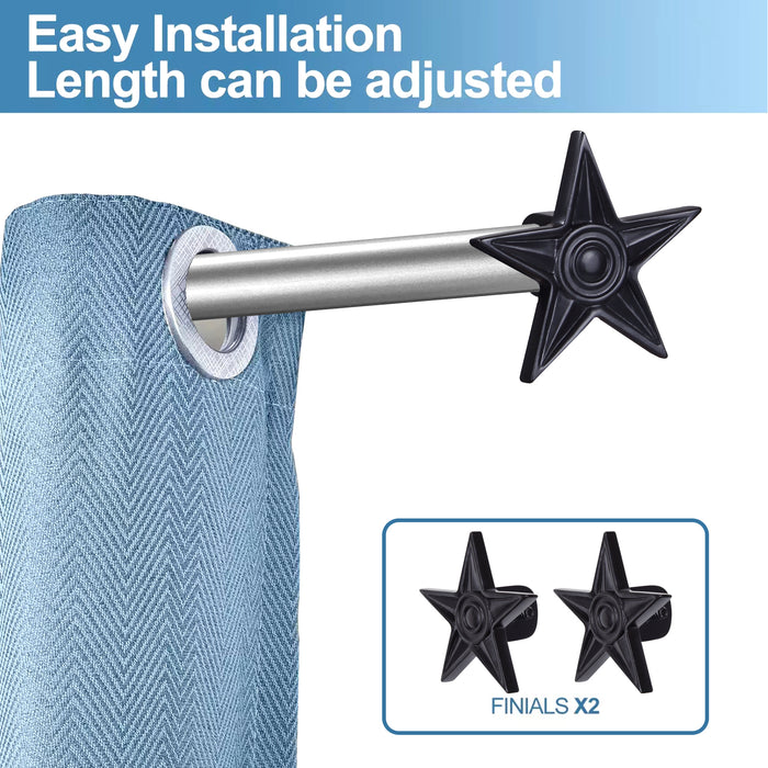 Urbanest Star Window Curtain Drapery Rod Set