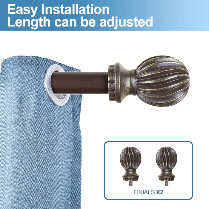 Urbanest 1-inch Diameter Lecca Adjustable Single Drapery Curtain Rod - 7 Finishes