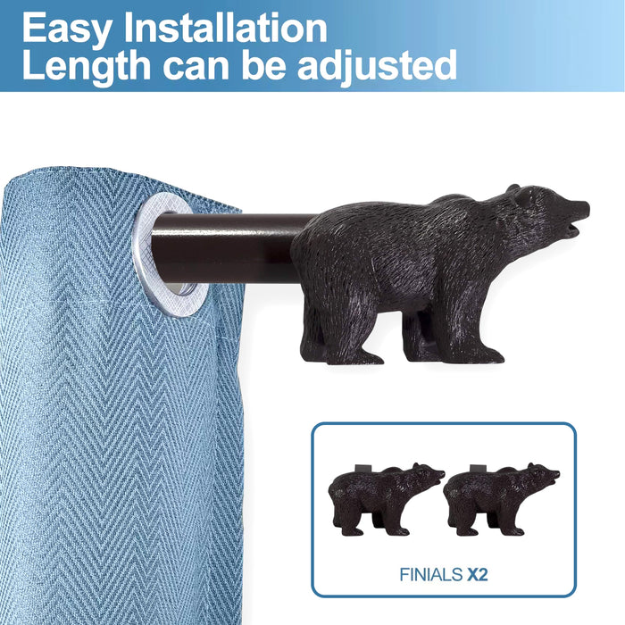 Urbanest 3-4-inch Adjustable Drapery Curtain Rod with Bear Finial