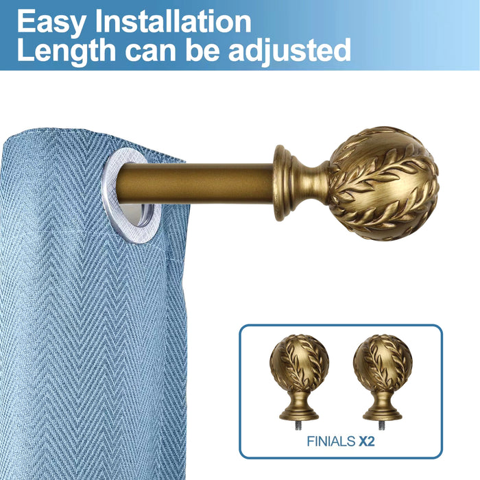 Urbanest 1-inch Diameter Vine Adjustable Single Drapery Curtain Rod