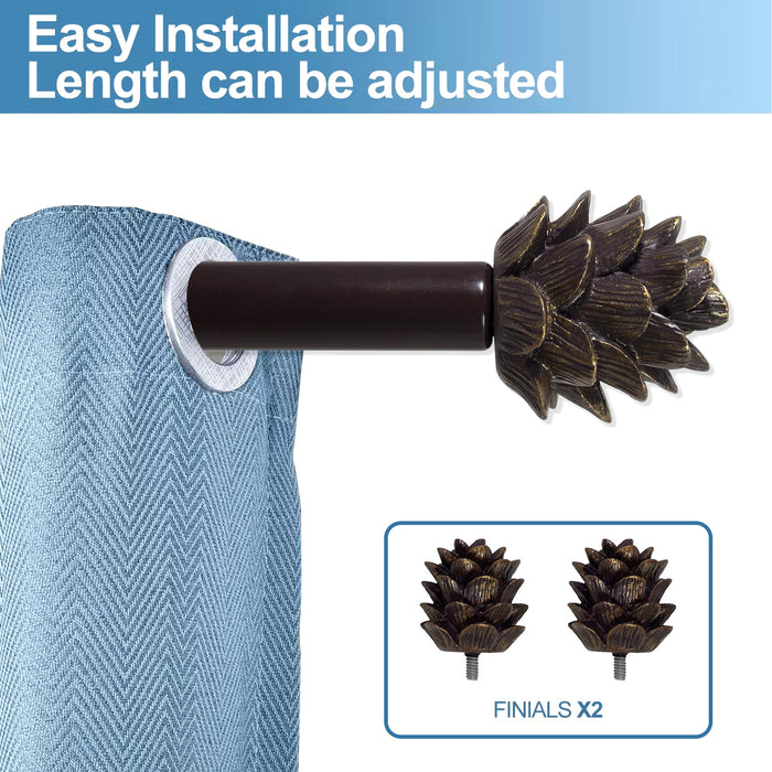 Pinecone Adjustable Drapery Curtain Rod
