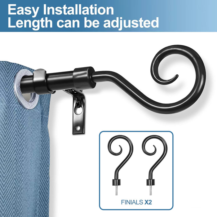 Urbanest 5-8-inch Diameter Domanda Adjustable Single Drapery Curtain Rod