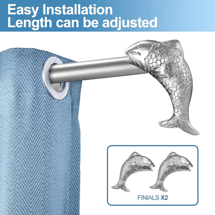 Urbanest 3-4-inch Adjustable Drapery Curtain Rod with Fish Finial