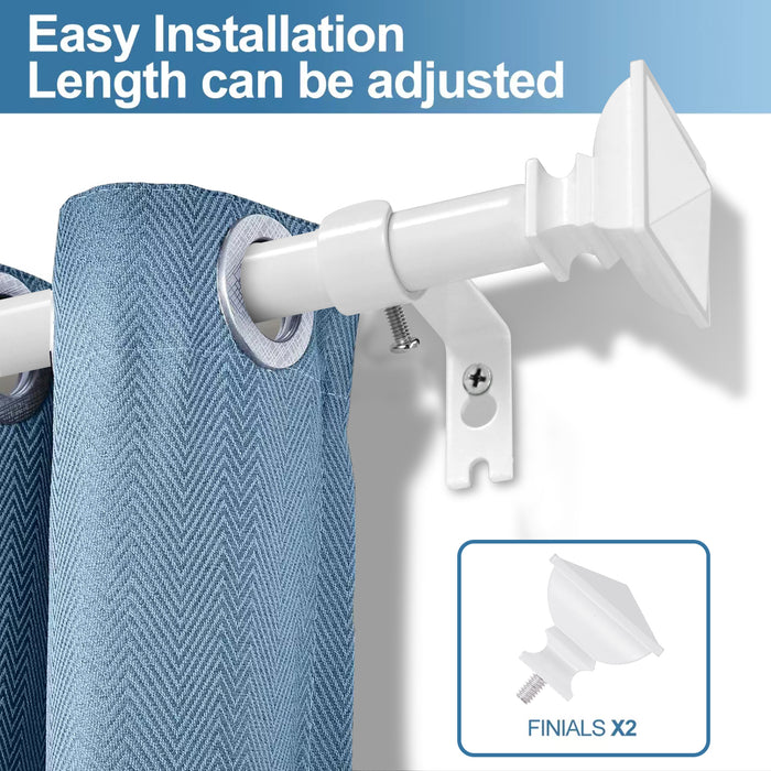 Urbanest Square Urn Adjustable Single Drapery Curtain Rod Set with Rings, 5-8"
