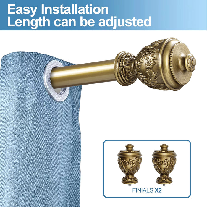 Urbanest 1-inch Diameter Grecian Urn Adjustable Single Drapery Curtain Rod